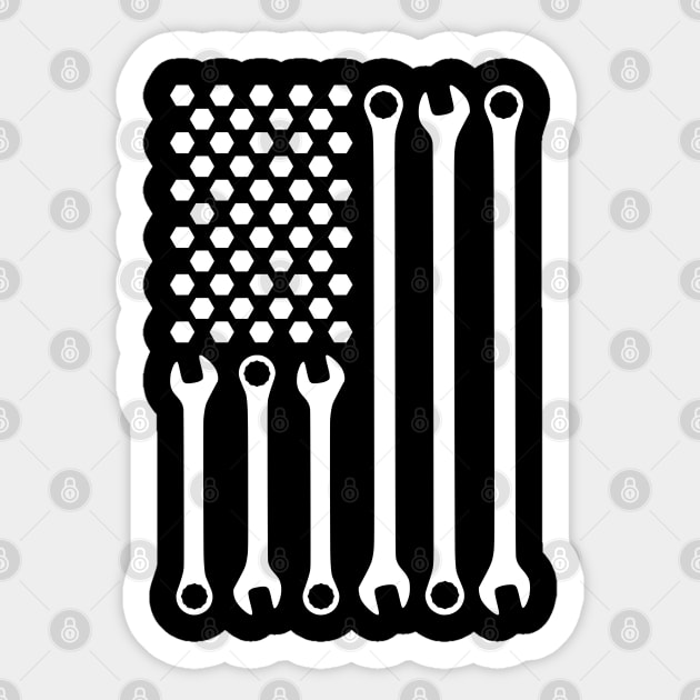 Wrench Flag Sticker by Lifeline/BoneheadZ Apparel